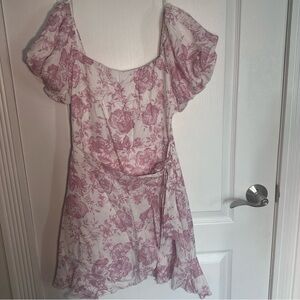 Trixxi Pink and White Floral Dress